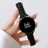 No more basic vibes. Step up your babe game with our premium Babe Bands to elevate your style.   Upgrade your Samsung Galaxy Watch with our Premium Resin Classic Style Samsung Galaxy Watch Band.  Indulge in the luxury look and feel of our Samsung Galaxy Watch band, crafted from high-quality resin in a classic watch band style.