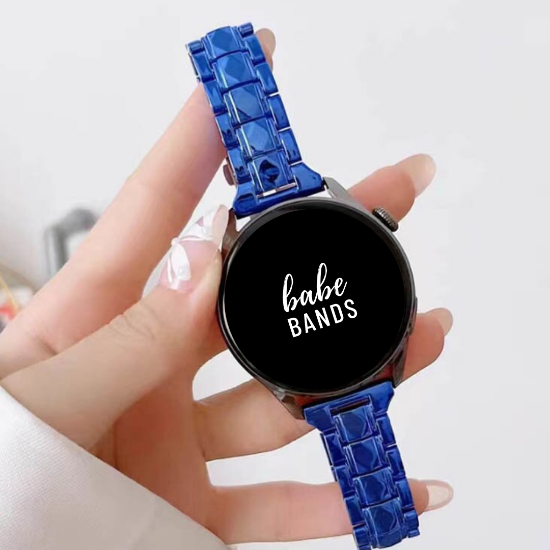 No more basic vibes. Step up your babe game with our premium Babe Bands to elevate your style.   Upgrade your Samsung Galaxy Watch with our Premium Resin Classic Style Samsung Galaxy Watch Band.  Indulge in the luxury look and feel of our Samsung Galaxy Watch band, crafted from high-quality resin in a classic watch band style.