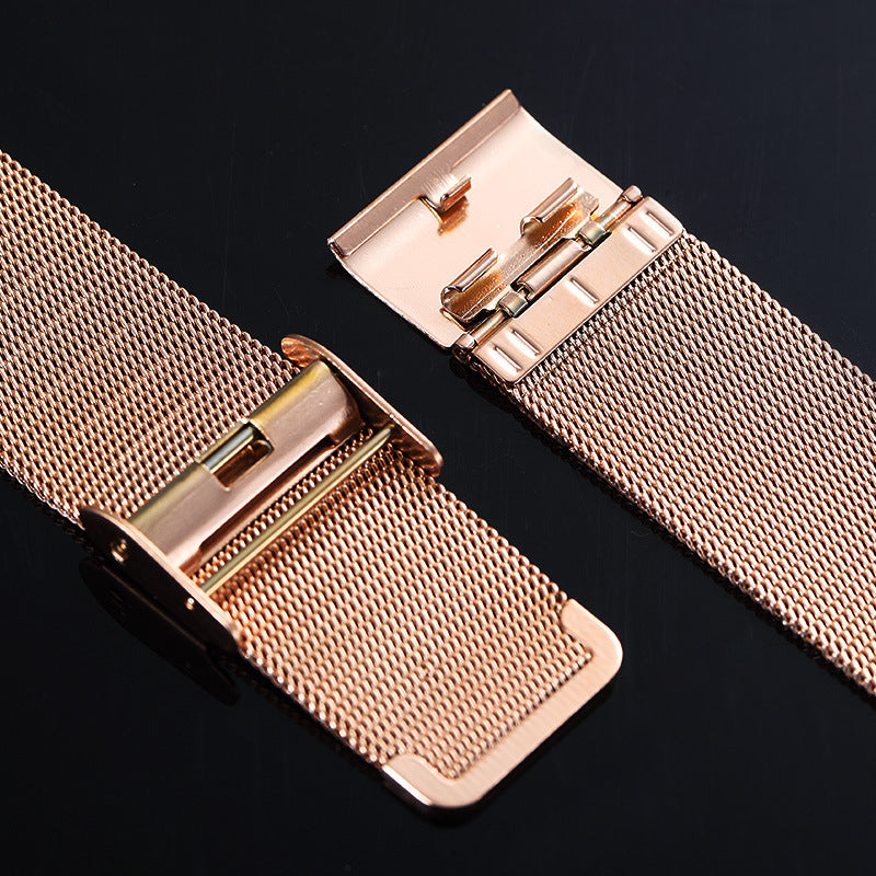 Upgrade your Samsung Galaxy Watch with our Premium Stainless Steel Mesh Chain with Crystal Face Samsung Galaxy Watch Band + Case Set.  Indulge in the luxury look and feel of our Samsung Galaxy Watch band, crafted from high-quality stainless steel in a smooth and classic mini chain link style with magnetic closure. 