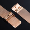 Upgrade your Samsung Galaxy Watch with our Premium Stainless Steel Mesh Chain with Crystal Face Samsung Galaxy Watch Band + Case Set.  Indulge in the luxury look and feel of our Samsung Galaxy Watch band, crafted from high-quality stainless steel in a smooth and classic mini chain link style with magnetic closure. 
