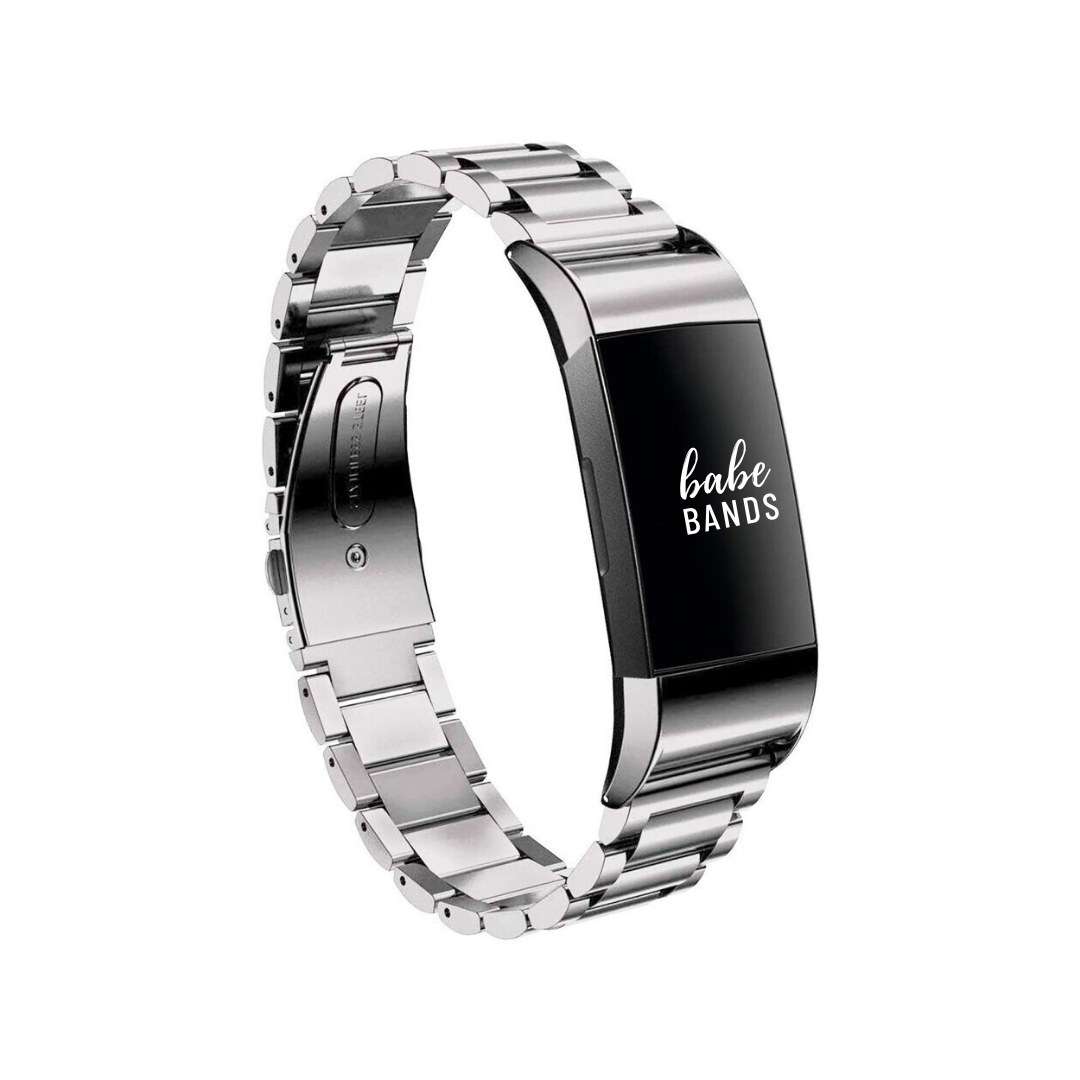 No more basic vibes. Step up your babe game with our premium Babe Bands to elevate your style.     Upgrade your Fitbit Charge with our Premium Classic Style Metal Fitbit Charge Band.  Indulge in the luxury look and feel of our Fitbit Charge band, crafted from high-quality stainless steel in gorgeous classic metal band style that will go with everything.