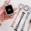 No more basic vibes. Step up your babe game with our premium Babe Bands to elevate your style.   Upgrade your Apple Watch with our Premium Crystal Embellished O-Chain Band Apple Watch Band.  Indulge in the luxury look and feel of our Apple Watch band, crafted from high-quality stainless steel in an elegant o-chain style, with shining faux diamond embellished band and cover.
