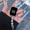 No more basic vibes. Step up your babe game with our premium Babe Bands to elevate your style.   Upgrade your Apple Watch with our Premium Stainless Steel Crescent Moon Chunky Diamond Apple Watch Band.  Indulge in the luxury look and feel of our Apple Watch band, crafted from high-quality stainless steel in an elegant design with chunky faux diamonds accented by delicate crescent moon detailing.
