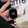 No more basic vibes. Step up your babe game with our premium Babe Bands to elevate your style.   Upgrade your Apple Watch with our Premium Stainless Steel Crescent Moon Chunky Diamond Apple Watch Band.  Indulge in the luxury look and feel of our Apple Watch band, crafted from high-quality stainless steel in an elegant design with chunky faux diamonds accented by delicate crescent moon detailing.