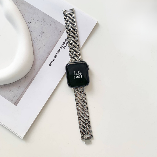 No more basic vibes. Step up your babe game with our premium Babe Bands to elevate your style.   Upgrade your Apple Watch with our Premium Stainless Steel Braided Classic Style Apple Watch Band.  Indulge in the luxury look and feel of our Apple Watch band, crafted from high-quality stainless steel in a classic band style with a gorgeous braided detail.