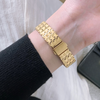 No more basic vibes. Step up your babe game with our premium Babe Bands to elevate your style.    Upgrade your Apple Watch with our Premium Stainless Steel Classic Style Houndstooth Print Apple Watch Band.  Indulge in the luxury look and feel of our Apple Watch band, crafted from high-quality stainless steel in gorgeous classic link band with a houndstooth print made out of contrasting shiny and matte finishes.