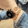 No more basic vibes. Step up your babe game with our premium Babe Bands to elevate your style.   Upgrade your Samsung Galaxy Watch with our Premium Stainless Steel Crystal Embellished Chunky Chain with Built-In Bracelet Samsung Galaxy Watch Band.  Indulge in the luxury look and feel of our Samsung Galaxy Watch band, crafted from high-quality stainless steel in an elegant chunky chain style. 