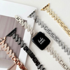 No more basic vibes. Step up your babe game with our premium Babe Bands to elevate your style.   Upgrade your Apple Watch with our Premium Stainless Steel Diamond Zig Zag Apple Watch Band.  Indulge in the luxury look and feel of our Apple Watch band, crafted from high-quality stainless steel band in a unique zig zag shape embellished with sparkling rhinestones for added style.