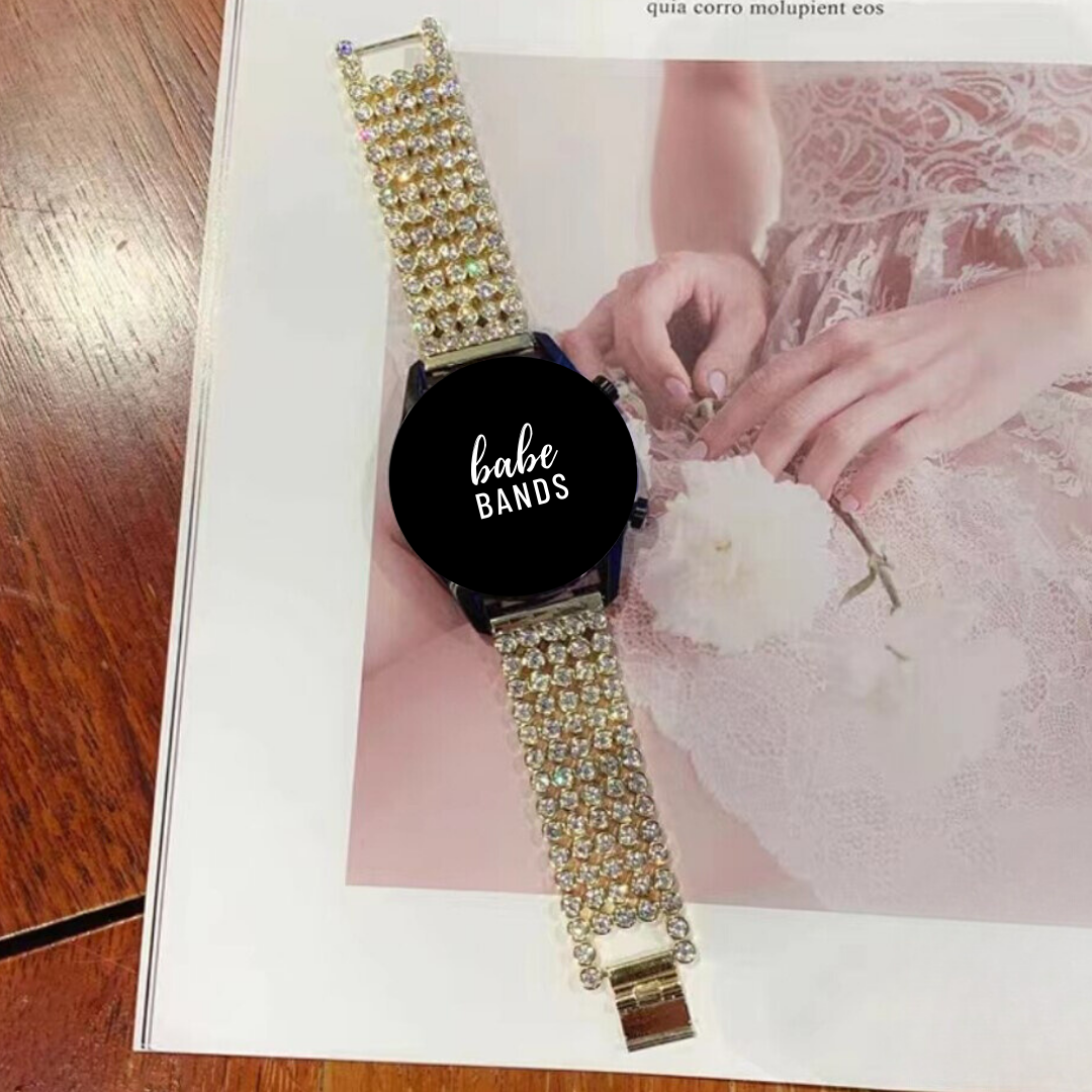 No more basic vibes. Step up your babe game with our premium Babe Bands to elevate your style.     Upgrade your Samsung Galaxy  Watch with our Premium Stainless Steel Diamond Samsung Galaxy Watch Band.  Indulge in the luxury look and feel of ourSamsung Galaxy  Watch band, crafted from high-quality stainless steel in a linked band made from an intricate octagon design. 