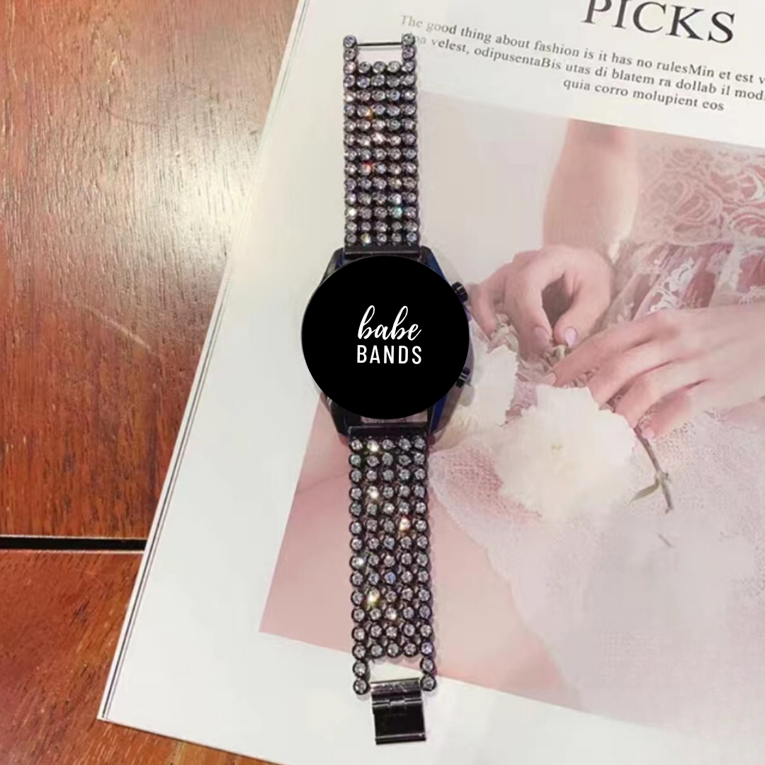 No more basic vibes. Step up your babe game with our premium Babe Bands to elevate your style.     Upgrade your Samsung Galaxy  Watch with our Premium Stainless Steel Diamond Samsung Galaxy Watch Band.  Indulge in the luxury look and feel of ourSamsung Galaxy  Watch band, crafted from high-quality stainless steel in a linked band made from an intricate octagon design. 