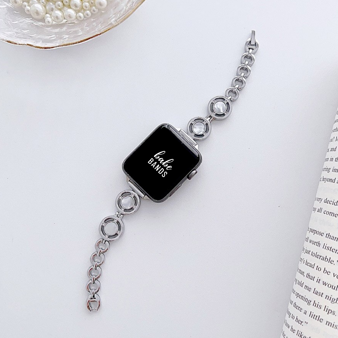 Babe Bands Premium Stainless Steel and Resin Dainty O-Chain Apple Watch Band.