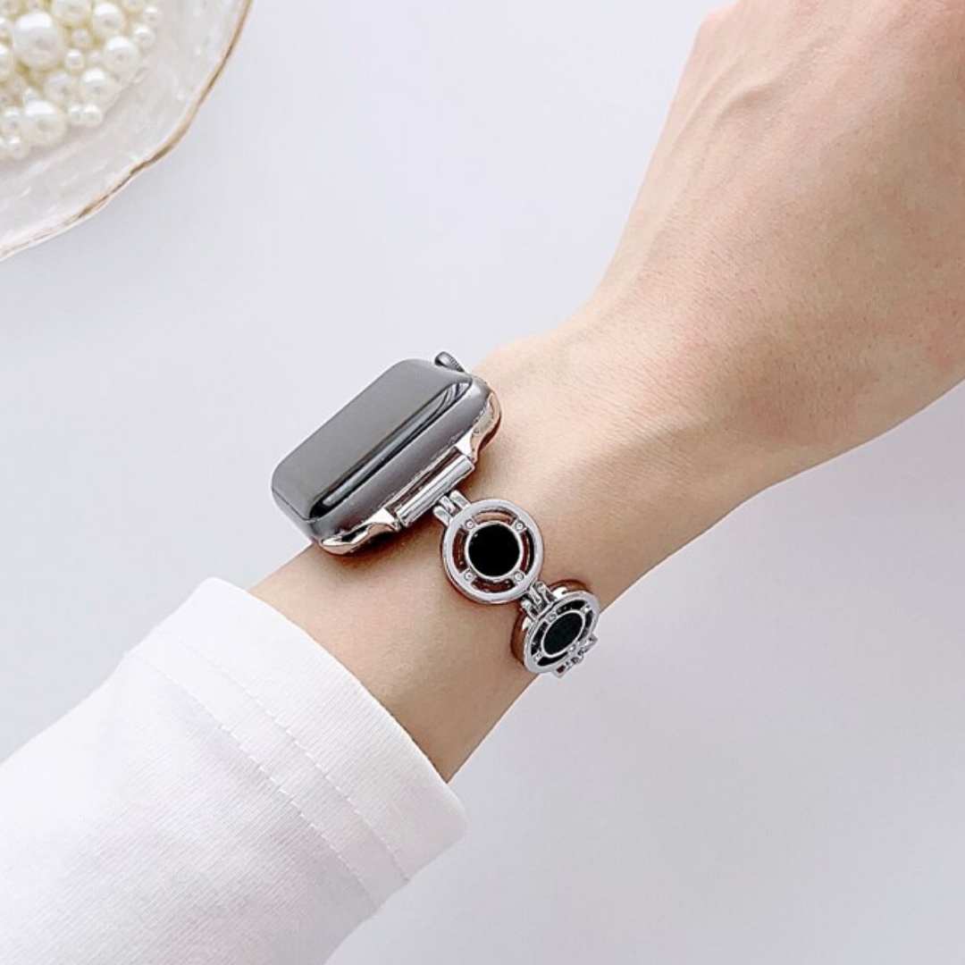 Babe Bands Premium Stainless Steel and Resin Dainty O-Chain Apple Watch Band.