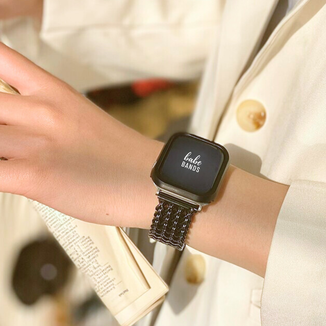 No more basic vibes. Step up your babe game with our premium Babe Bands to elevate your style.    Upgrade your Apple Watch with our Premium Stainless Steel Knit Chain Apple Watch Band.  Indulge in the luxury look and feel of our Apple Watch band, crafted from high-quality stainless steel in an elegant chunky knit chain style. 