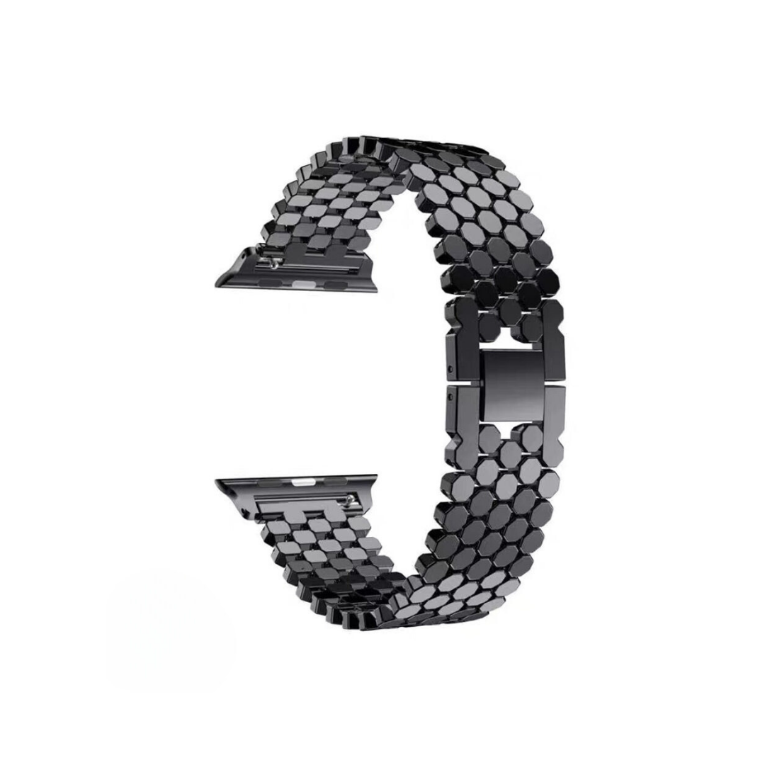 No more basic vibes. Step up your babe game with our premium Babe Bands to elevate your style.    Upgrade your Apple Watch with our Premium Stainless Steel Octagon Link Apple Watch Band.  Indulge in the luxury look and feel of our Apple Watch band, crafted from high-quality stainless steel in a linked band made from an intricate octagon design. 