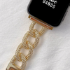 No more basic vibes. Step up your babe game with our premium Babe Bands to elevate your style.    Upgrade your Apple Watch with our Premium Crystal Stainless Steel Chunky Chain Apple Watch Band.  Indulge in the luxury look and feel of our Apple Watch band, crafted from high-quality stainless steel in an elegant chunky chain style with a textured faux diamond finish for added style. 