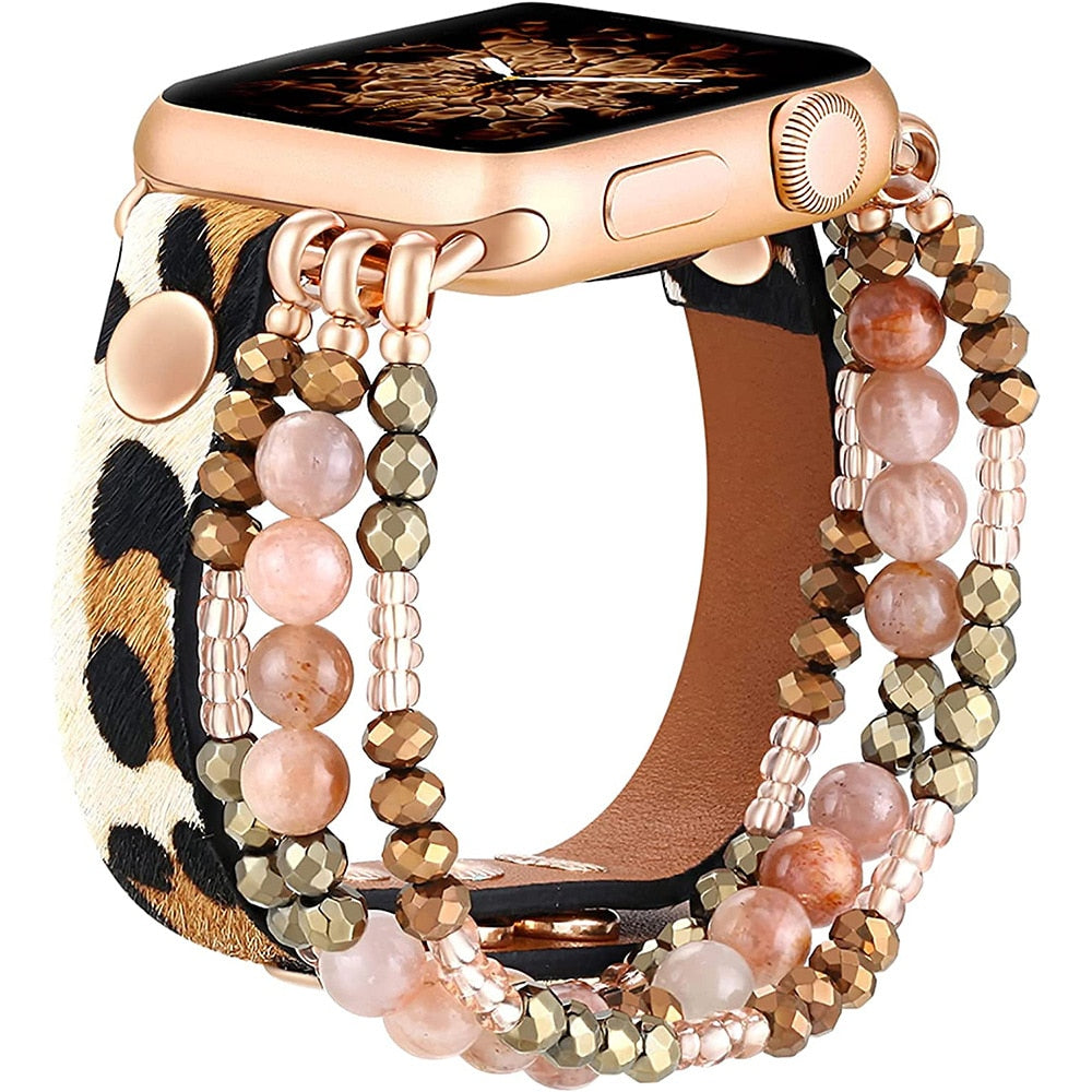 No more basic vibes. Step up your babe game with our premium Babe Bands to elevate your style.   Upgrade your Apple Watch with our Premium Leather Strap Triple Beaded Bracelet Apple Watch Band.  Indulge in the luxury look and feel of our Apple Watch band, crafted from high-quality stainless steel in an elegant chunky double chain style. 