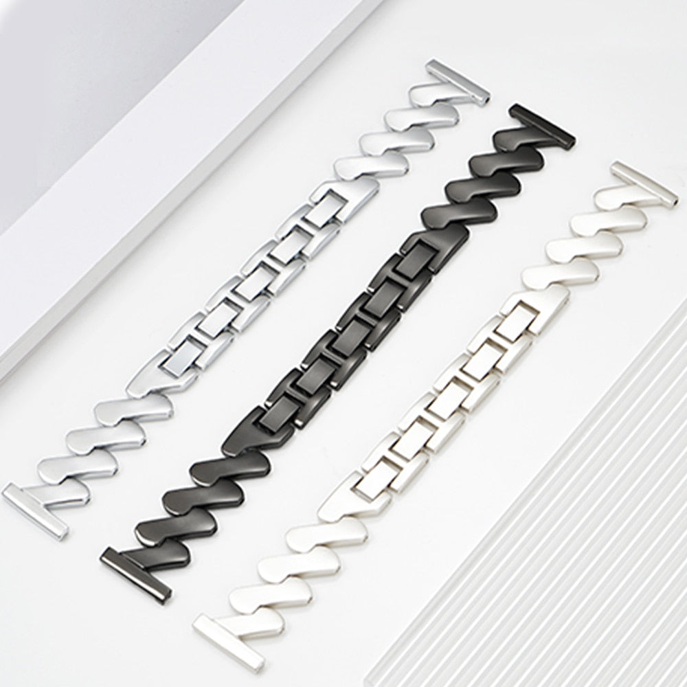 No more basic vibes. Step up your babe game with our premium Babe Bands to elevate your style.  Upgrade your Samsung Galaxy Watch with our Premium Stainless Steel Zig Zag Samsung Galaxy Watch Band.  Indulge in the luxury look and feel of our Samsung Galaxy Watch band, crafted from high-quality stainless steel band in a unique zig zag shape for added style.