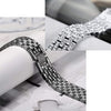 Upgrade your Samsung Galaxy Watch with our Premium Full Crystal Embellished Classic Style Band and Cover Samsung Galaxy Watch Band + Cover Set.  Indulge in the luxury look and feel of our Samsung Galaxy Watch band and case, crafted from high-quality stainless steel in a classic watch band style embellished with rows of faux diamond crystals. Each strap is designed to fit your Samsung Galaxy Watch seamlessly out of the box, and is adjustable with removable clasps. 