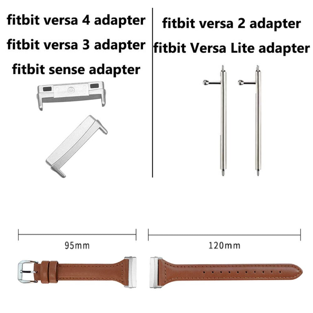 No more basic vibes. Step up your babe game with our premium Babe Bands to elevate your style.    Upgrade your Fitbit Versa or Fitbit Sense with our Premium Genuine Leather Slim Fitbit Versa/Sense Watch Band.  Indulge in the luxury look and feel of our Fitbit band, crafted from high-quality genuine leather with a stainless steel classic buckle closure.