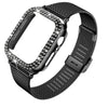 No more basic vibes. Step up your babe game with our premium Babe Bands to elevate your style.   Upgrade your Apple Watch with our Premium Stainless Steel Mesh Chain with Crystal Case Apple Watch Band + Case Set.  Indulge in the luxury look and feel of our Apple Watch band, crafted from high-quality stainless steel in a smooth and classic mini chain link mesh style with snap closure. The cover is embellished with shining faux diamonds.
