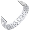 Upgrade your Samsung Galaxy Watch with our Premium Full Crystal Embellished Classic Style Band and Cover Samsung Galaxy Watch Band + Cover Set.  Indulge in the luxury look and feel of our Samsung Galaxy Watch band and case, crafted from high-quality stainless steel in a classic watch band style embellished with rows of faux diamond crystals. Each strap is designed to fit your Samsung Galaxy Watch seamlessly out of the box, and is adjustable with removable clasps. 