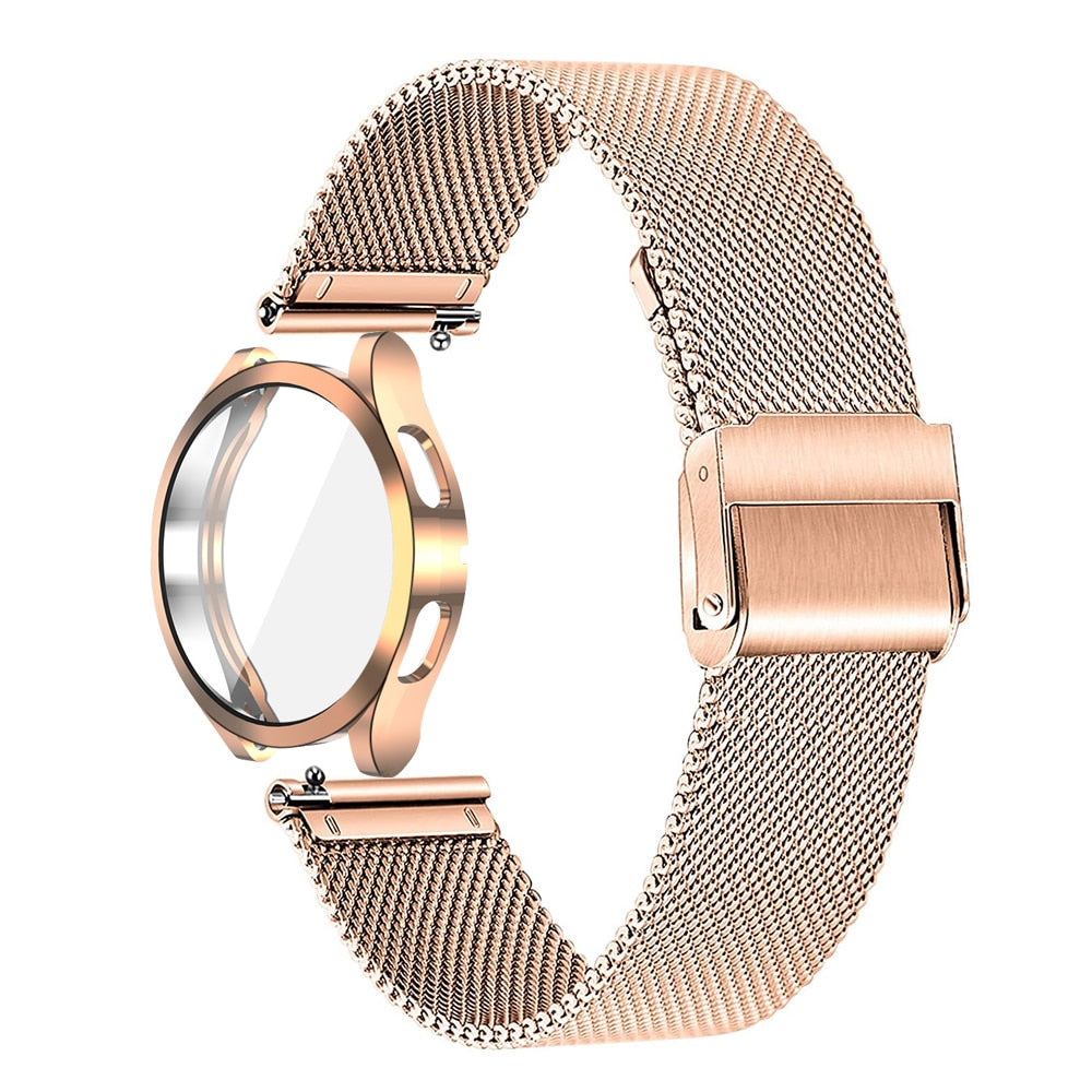 Upgrade your Samsung Galaxy Watch with our Premium Stainless Steel Mesh Chain Samsung Galaxy Watch Band.  Indulge in the luxury look and feel of our Samsung Galaxy Watch band, crafted from high-quality stainless steel in a smooth and classic mini chain link style with magnetic closure. 