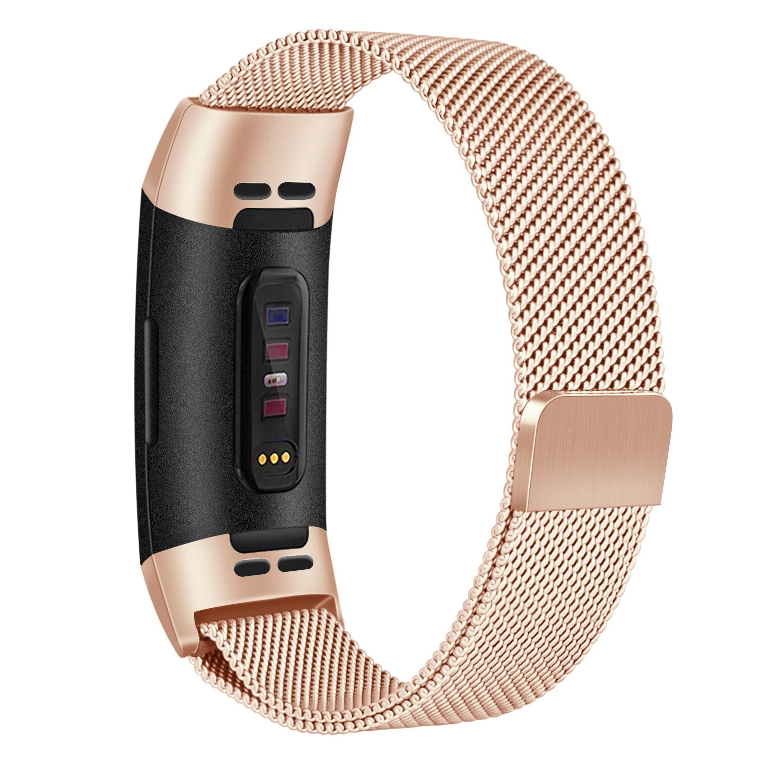 No more basic vibes. Step up your babe game with our premium Babe Bands to elevate your style.   Upgrade your Fitbit with our Premium Mesh Chain Fitbit Band.  Indulge in the luxury look and feel of our Fitbit band, crafted from high-quality stainless steel in a classic mesh chain style band with a stylish connector, and magnetic closure.