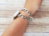 No more basic vibes. Step up your babe game with our premium Babe Bands to elevate your style.    Upgrade your Apple Watch with our Premium Double Wrap Stainless Steel Bracelet Apple Watch Band.  Indulge in the luxury look and feel of our Apple Watch band, crafted from high-quality stainless steel in gorgeous chunky chain band that double wraps into an bracelet for added style.