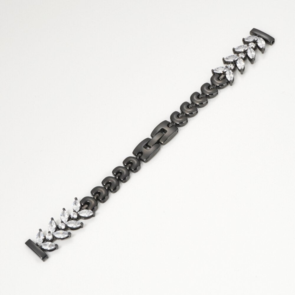 No more basic vibes. Step up your babe game with our premium Babe Bands to elevate your style.     Upgrade your Samsung Galaxy Watch with our Premium Stainless Steel Crystal Embellished Leaf Samsung Galaxy Watch Band.  Indulge in the luxury look and feel of our Samsung Galaxy Watch band, crafted from high-quality stainless steel in an elegant leaf design embellished with crystals for added style.
