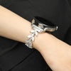 No more basic vibes. Step up your babe game with our premium Babe Bands to elevate your style.     Upgrade your Samsung Galaxy Watch with our Premium Stainless Steel Crystal Embellished Leaf Samsung Galaxy Watch Band.  Indulge in the luxury look and feel of our Samsung Galaxy Watch band, crafted from high-quality stainless steel in an elegant leaf design embellished with crystals for added style.