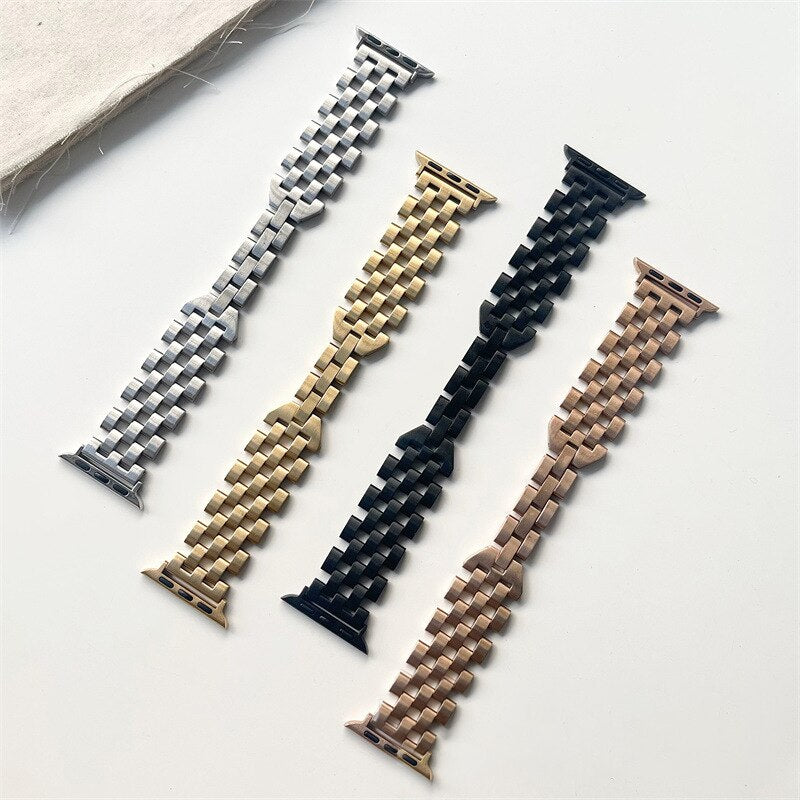 No more basic vibes. Step up your babe game with our premium Babe Bands to elevate your style.    Upgrade your Apple Watch with our Premium Stainless Steel Open Weave Link Apple Watch Band.  Indulge in the luxury look and feel of our Apple Watch band, crafted from high-quality stainless steel in gorgeous elongated checkered open weave style.